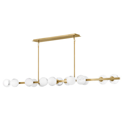 Fredrick Ramond Selene 14-Light Linear Chandelier w/ Swirled Glass Globes