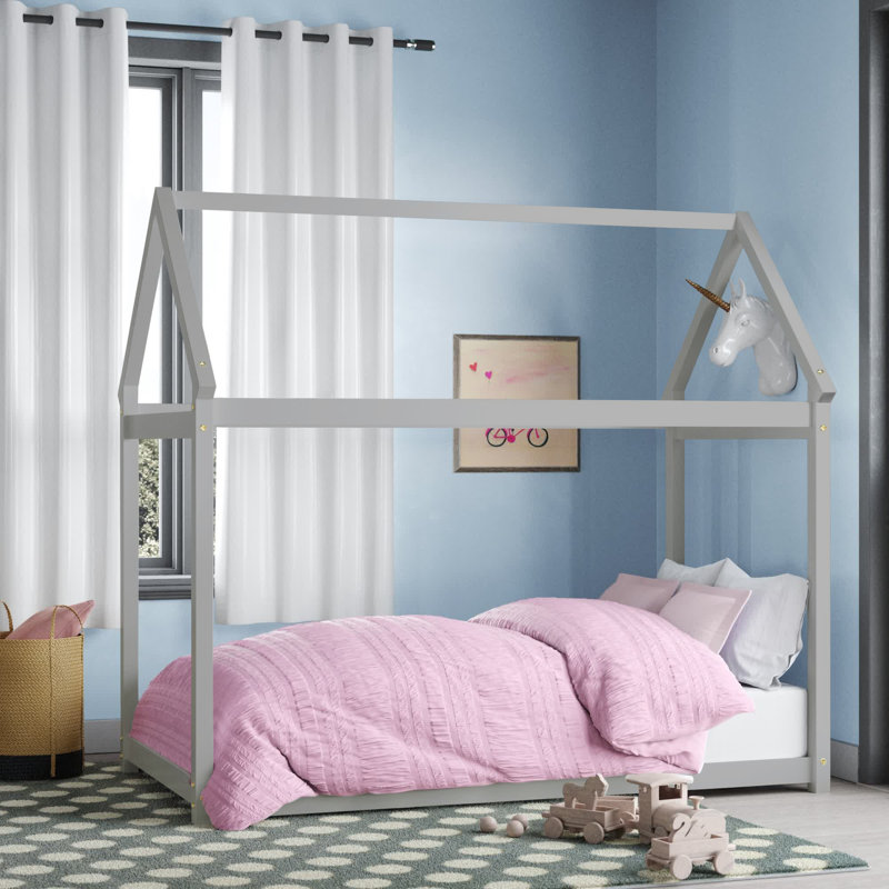 Cadre de maison Thaxton pour lit simple, Gris