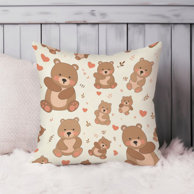 Cute Teddy Bear Patttern XIII Pillow Cover