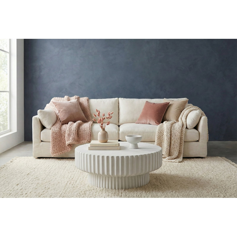 Vetra Coffee Table, Charcoal Stone, White Stone