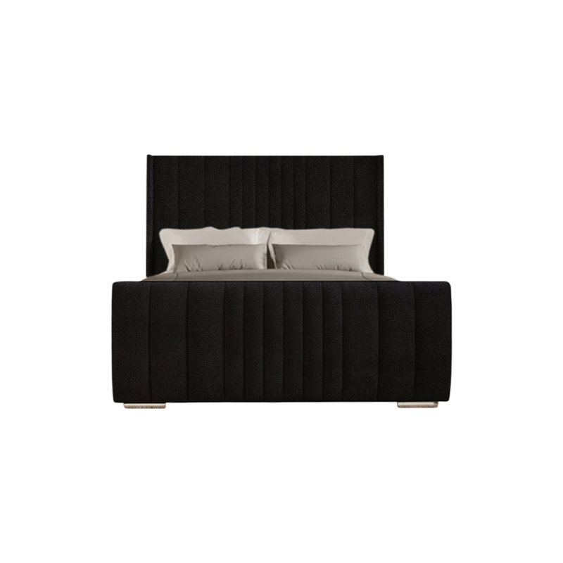 Schwamm Upholstered Bed Frame, Super King (6'), Black