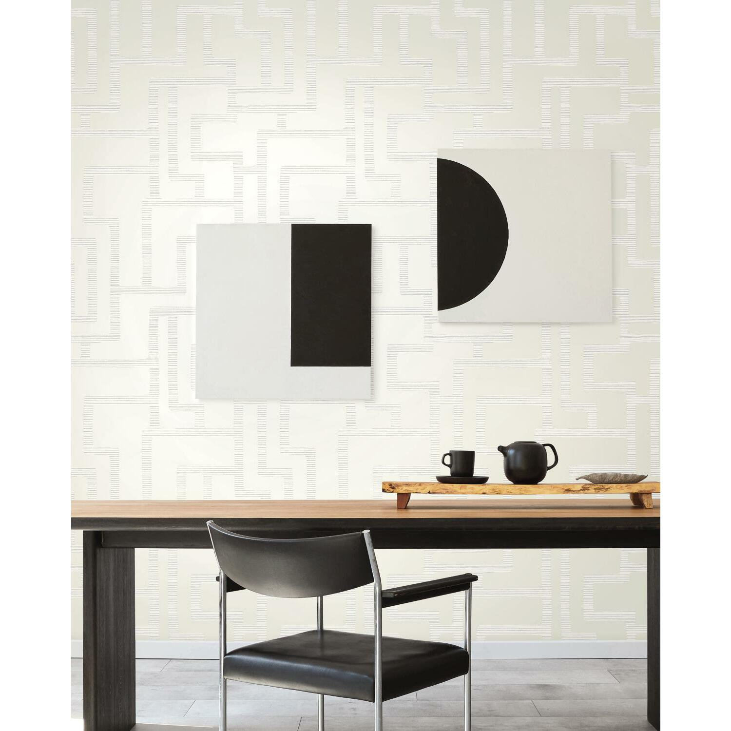 Willem Geometric Wallpaper, Pearl