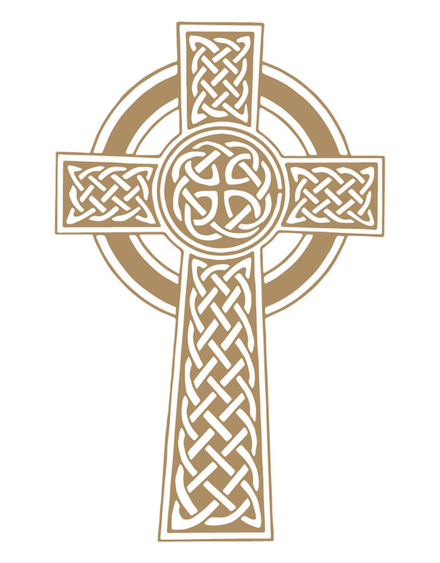 Décalcomanie murale croisée nœud celtique, H 25 po x l 16 po x P 0,01 po, Brun pâle