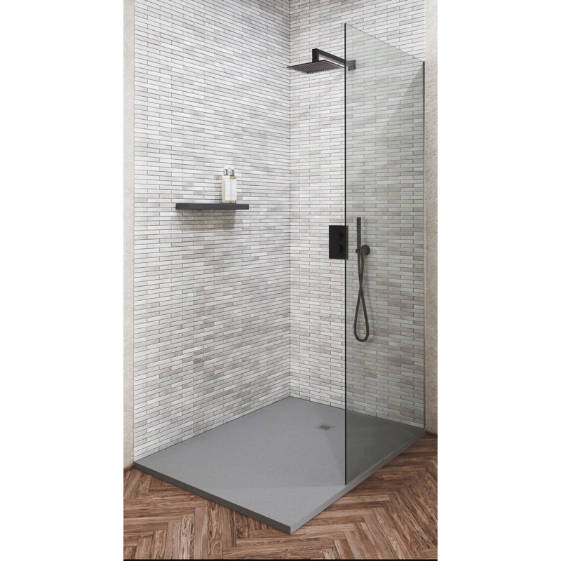 Base de douche Curbless Rex Ardoise 48 po x 36 po, gris