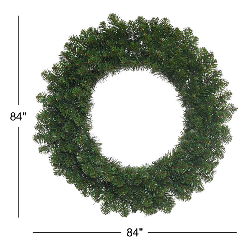 Couronne de Noël artificielle Vickerman Grand Teton, H 84 po x l 84 po x P 5 po, Vert foncé
