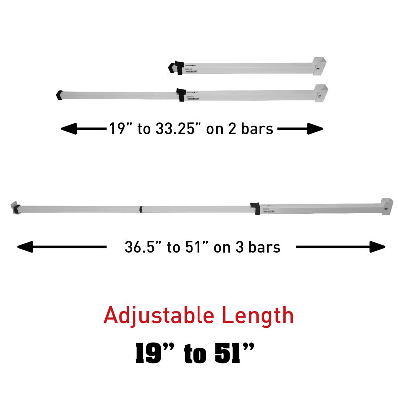 Sliding Door Security Bar Latch/Catch/Bolt, White