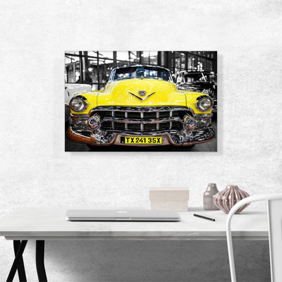 New York City Old Vintage Yellow Cabine - reproduction de photo sur toile tendue