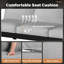 Canapé d'extérieur 3 places de 190 cm (75 po) avec coussins gris et structure en aluminium noir - Confort optimal grâce à sa mousse haute densité