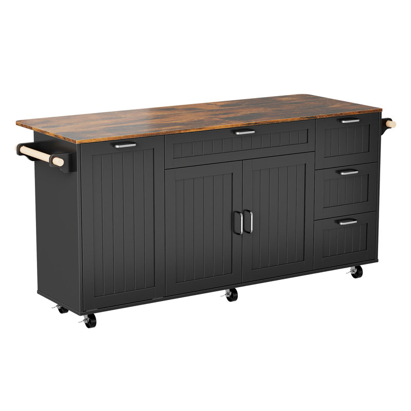 Table de couture roulante 63 "avec rallonge escamotable, armoires de rangement, tiroirs et roulettes verrouillables - Station de couture mobile pour courtepointe, artisanat et projets de loisirs