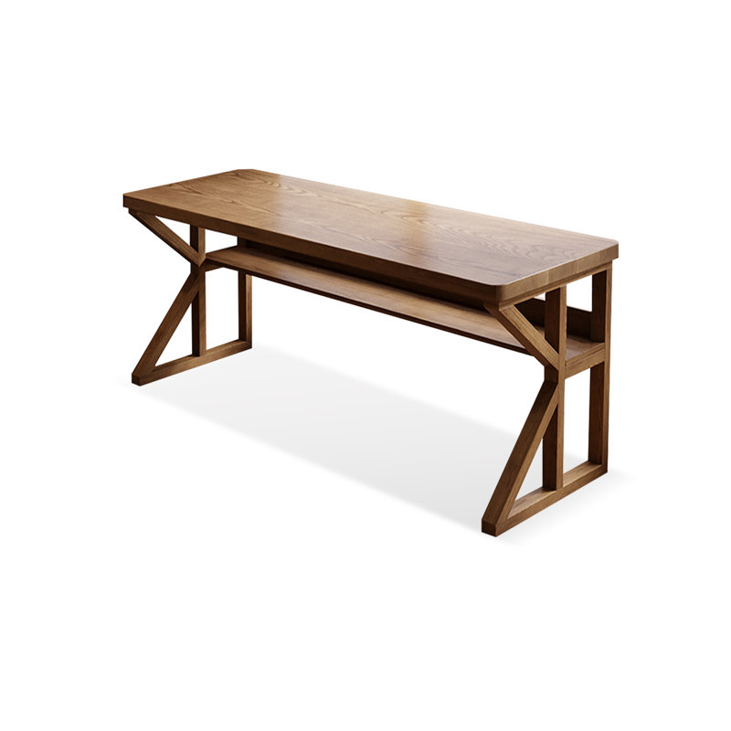 Bureaux rectangulaires en bois massif noyer clair, H 29,53 po x l 55,12 po x P 23,62 po