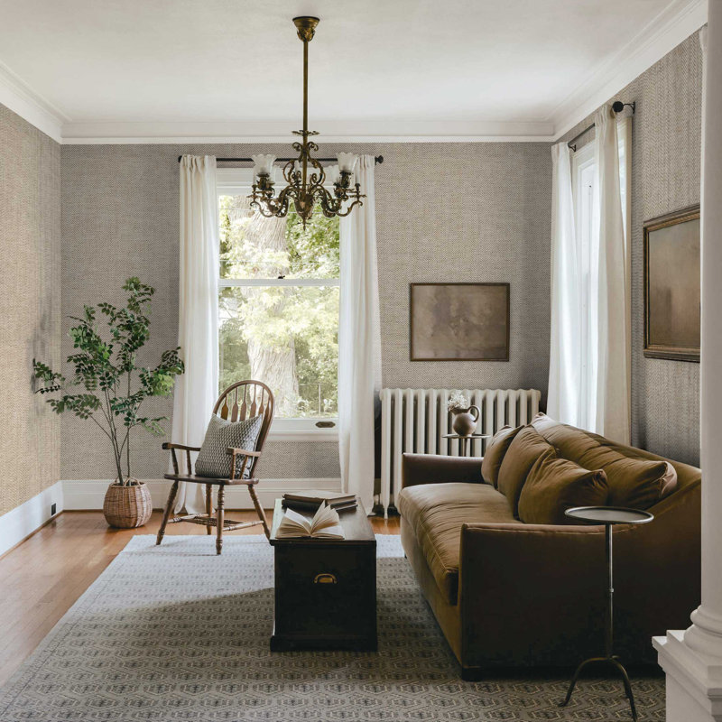 Mid-scale Herringbone Paperweave Authentic Grasscloth