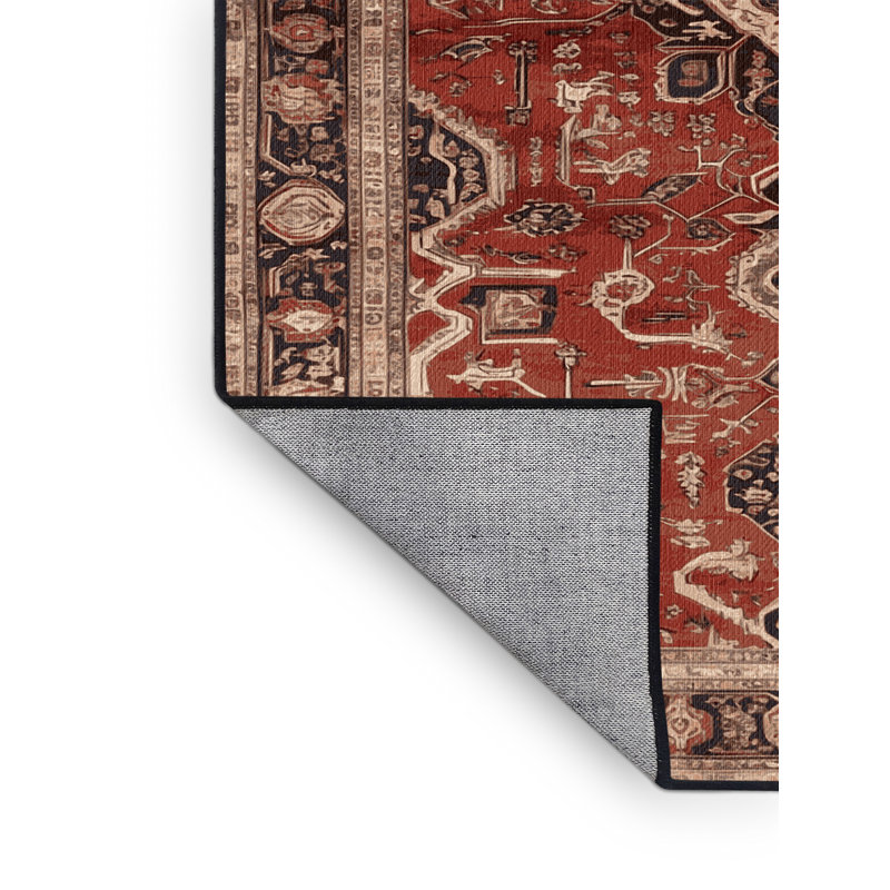 Tapis brun lavable à la machine, Carré 6 pi