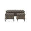 Banc de rangement Currie en métal bronze vieilli avec similicuir capitonné brun foncé