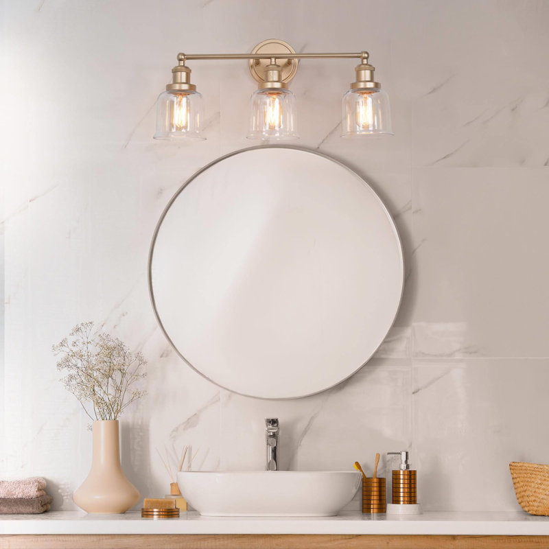 Denroy 3 - Light Dimmable Rose Gold Vanity Light