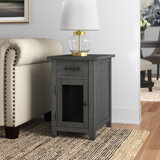 Jakendra Solid Wood End Table with Storage and Built-In Outlets