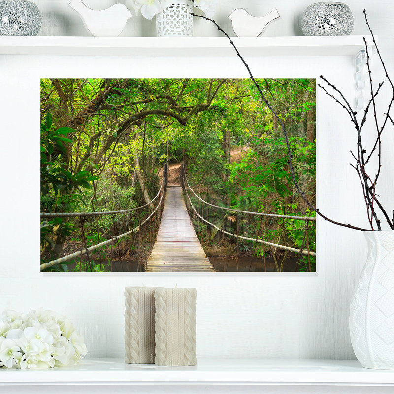 «Bridge to Jungle, Thailande», reproduction de photo, H 8 po x l 12 po x P 1 po, Toile tendue