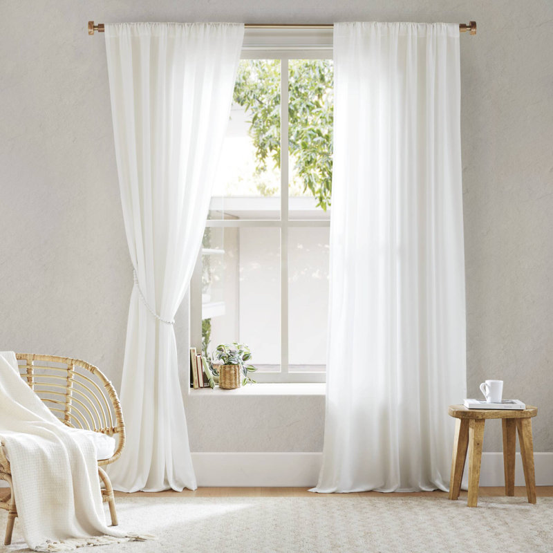 Lexus Rod Pocket With Back Tab Privacy Curtain Pair, 52" W x 108" L
