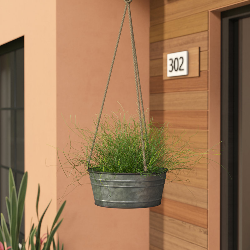 Prokop Handmade Metal Hanging Planter, 4" H x 9.75" W x 9.75" D