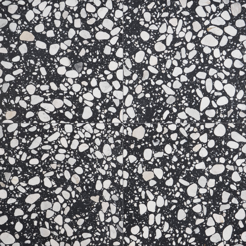 Brezza Terrazzo 23.62 in. x 23.62 in. Honed Terrazzo Floor and Wall Tile (3.87 Sq. Ft. / Each), Nero