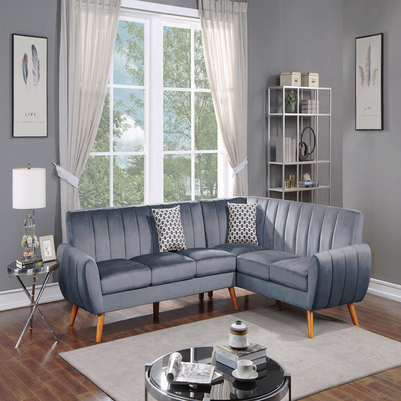 Canapé modulaire - 2 pièces en similicuir, Gris foncé