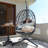 Switte Modern Freestanding Woven Rattan & Fabric Egg Swing Chair with Stand, 400 lb Capacity-1105648973