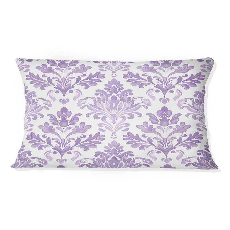 Coussin lombaire lavande blanc damassé Bliss II