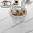 Rectangular Modern Marble-Effect Foldable Dining Table
