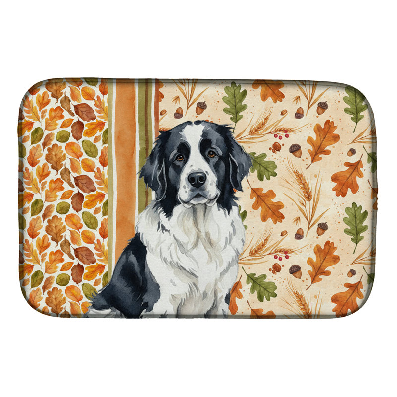 Landseer Newfoundland Heirloom Fall Dish Drying Mat