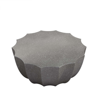 35.43" Modern Outdoor and Indoor Waterproof Coffee Table, Durable MgO Cement Design, Suitable for Terraces, Gardens, Backyards and Living Rooms