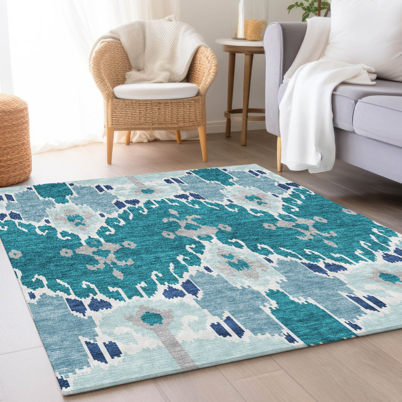 Tapis d'entrée / extérieur antidérapant Caziyah, Rectangle 5 pi x 7 pi 6 po