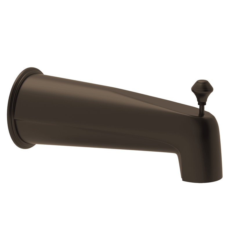 Country Wall Mount Tub Spout With Diverter, Tuscan Brass