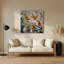 Art mural oiseaux en métal safran gris pinson-1937158051
