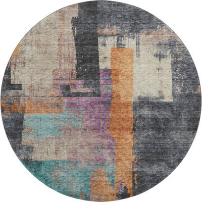 Premium Machine Washable Otte AMF1779 Blocks Rug