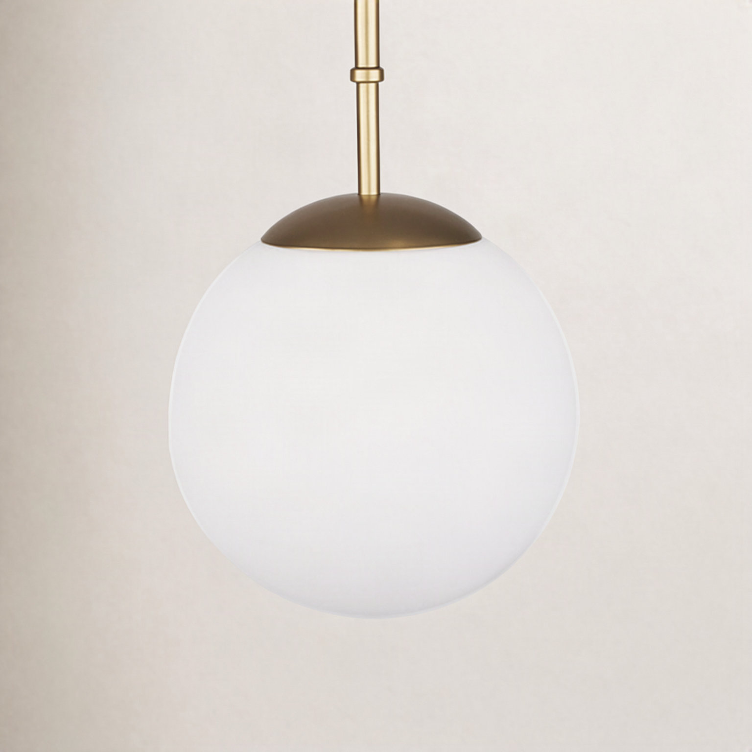 Single Light Glass Dimmable Pendant, Brushed Gold