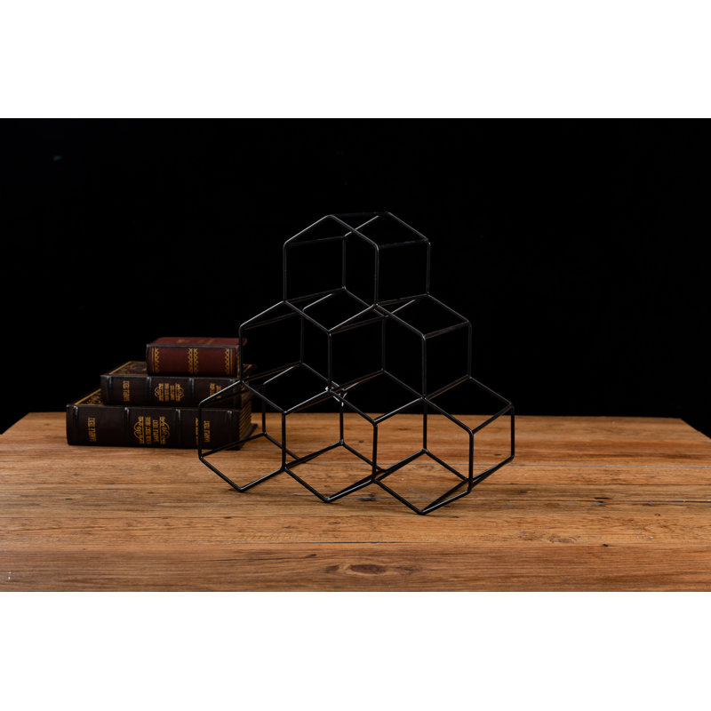 6 Bottle Tabletop Wine Bottle Rack, Black
