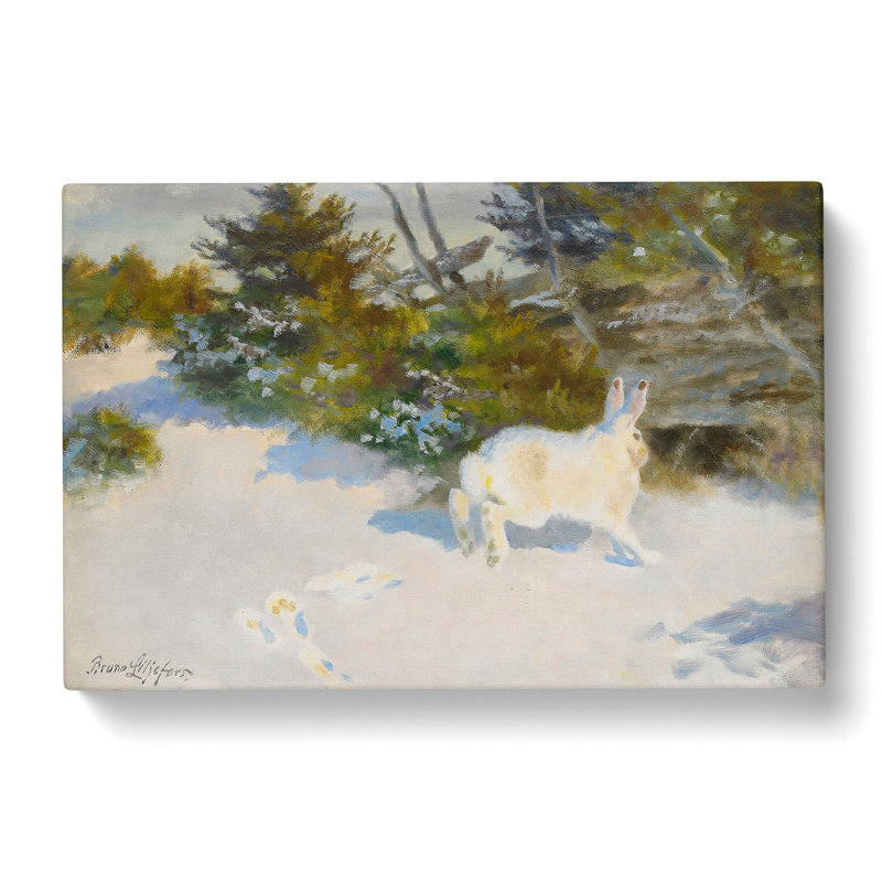 White Hare Vol.3 by Bruno Liljefors - Wrapped Canvas, 40cm H x 60cm W x 3cm D