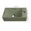 Mini-lavabo de salle de bain rectangulaire encastré mural moderne en céramique l 15 po x P 8,5 po Felix, trou de robinet à droite, olive mat-113434463