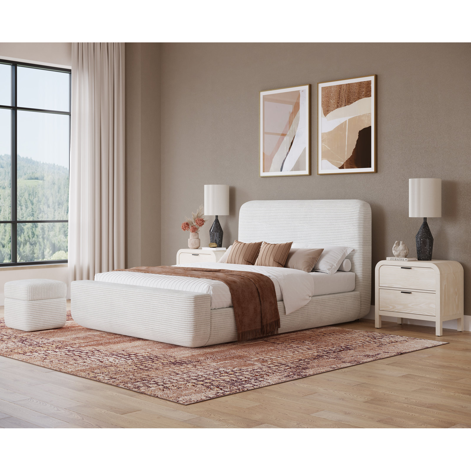 Upholstered Platform Bed, King