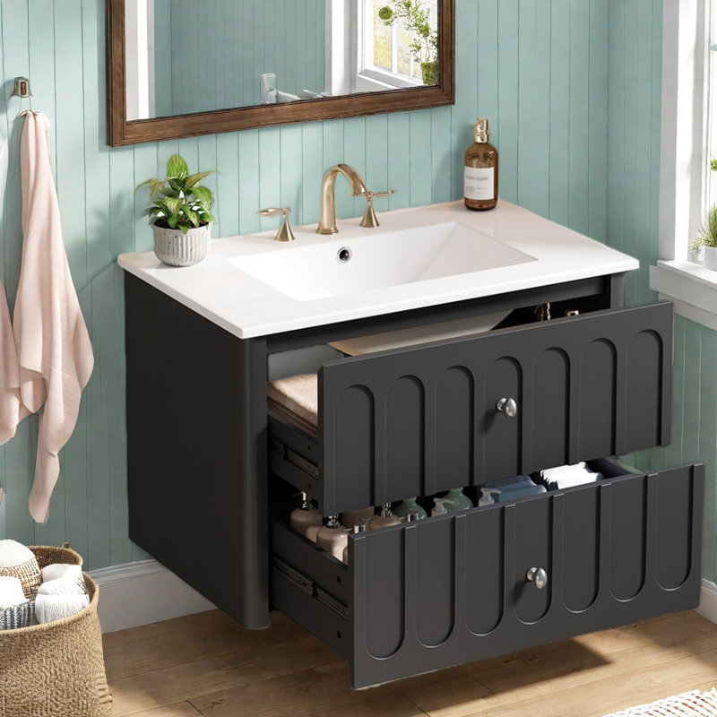 Meuble-lavabo moderne de 30 po (doit inclure le meuble-lavabo et le lavabo) avec rangement