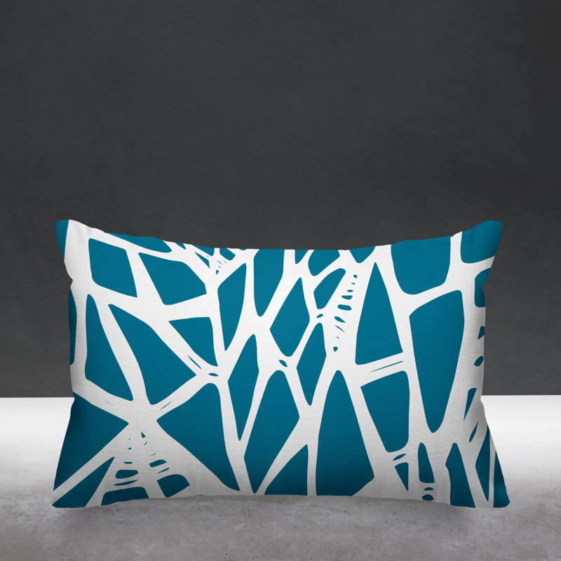 Coussin intérieur / extérieur Rodman Tribal Abstract, Turquoise