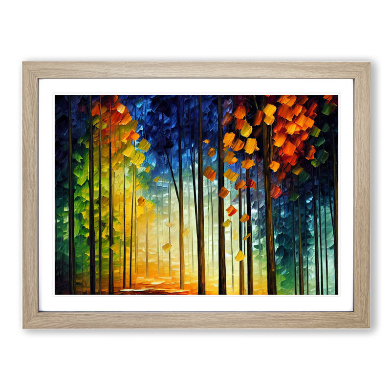 Forest Colours Vol.6 - Single Picture Frame Painting, 46cm H x 64cm W x 2cm D, Oak