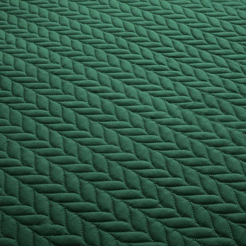 Embossed Microfiber Bedspread Set For California King – Oversized, Soft & Dust-Resistant, 3-Piece, Emerald