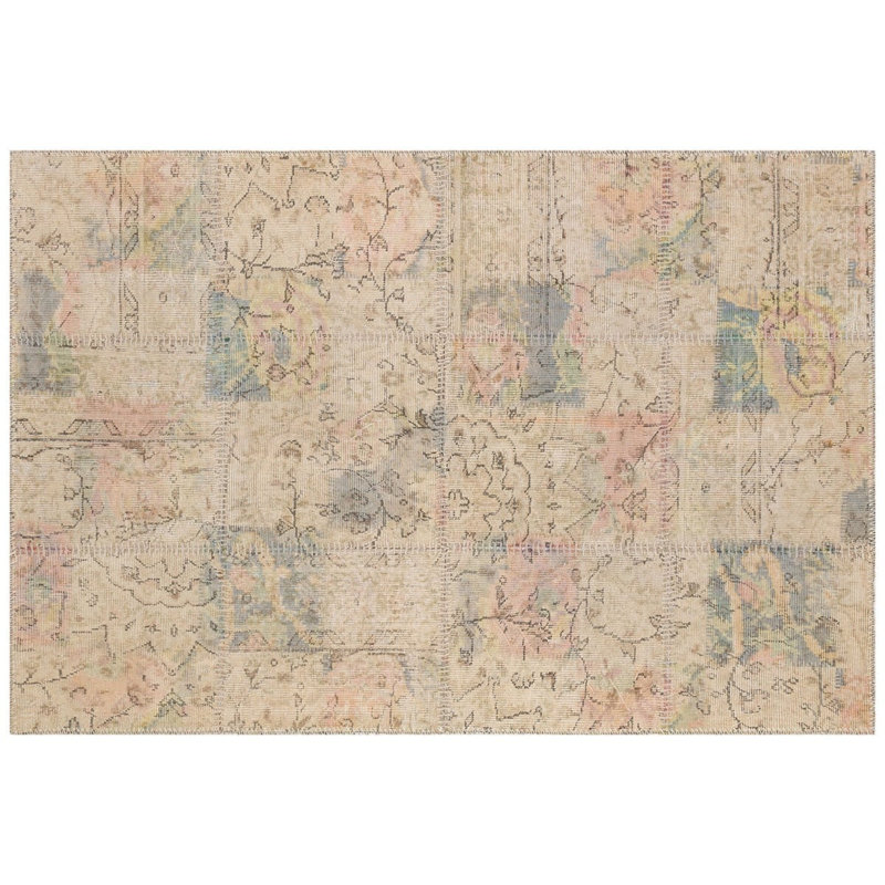 Tapis de couloir beige moderne fabriqué à la main Modern