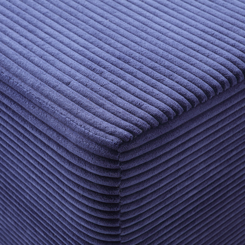 Chaise longue en velours côtelé luxueux avec 3 coussins, Tissu bleu