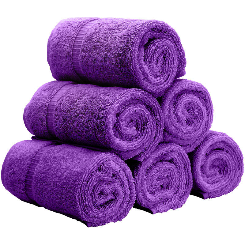 Débarbouillette 100% coton Dobby Border, Aubergine