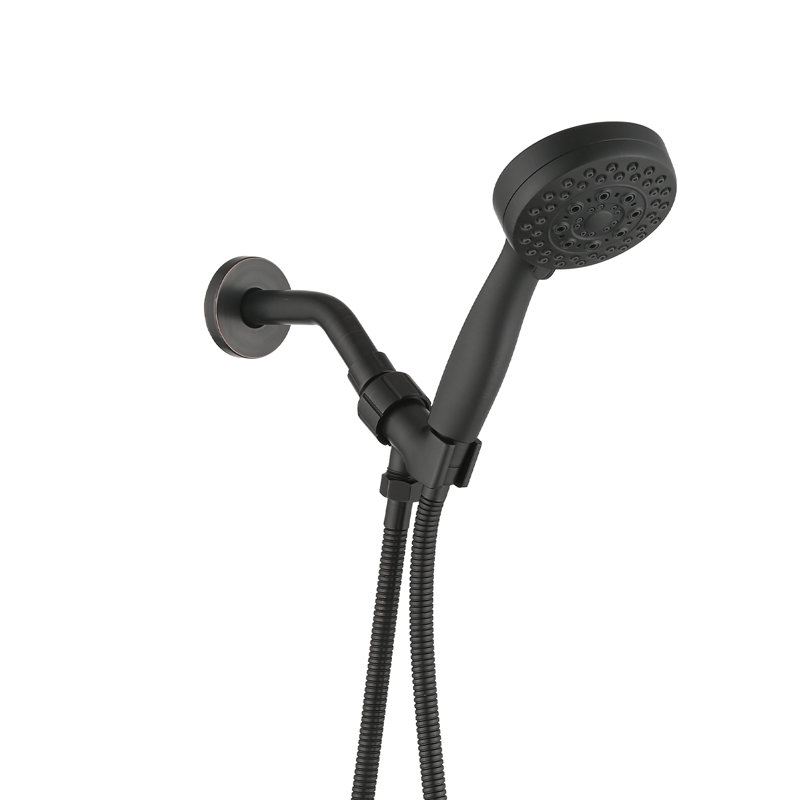 Douchette à main avec 5 modes - haute performance, usure, finition bronze huilé, boyau inclus, réglages réglables, bonne résistance aux chocs, bronze