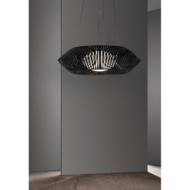 V Pendant, 11.4" H x 31.5" W x 31.5" D, Black