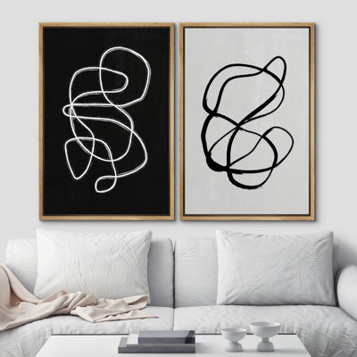 Line - Ensemble de 2 reproductions encadrées sur toile