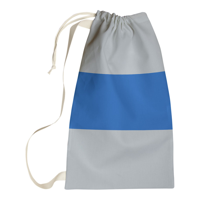 Utah Fabric Laundry Bag with Handles, Small ( 29" x 18" x 1.5"), Silver/Royal Blue/Silver