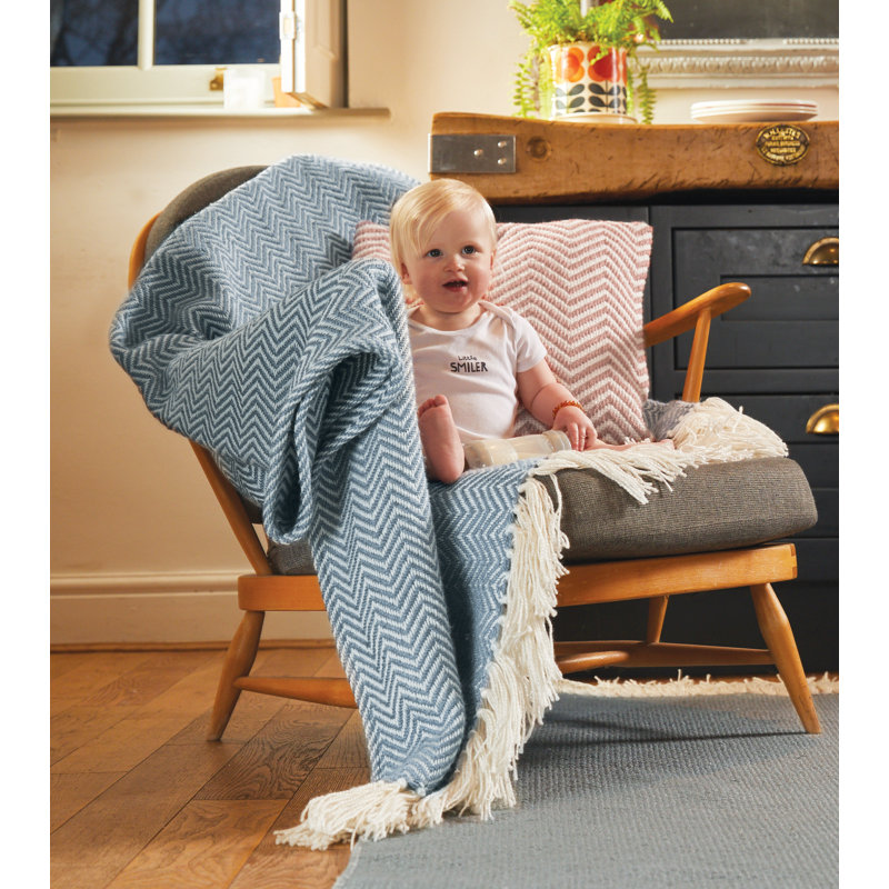 Declue Throw Blanket, Denim Blue
